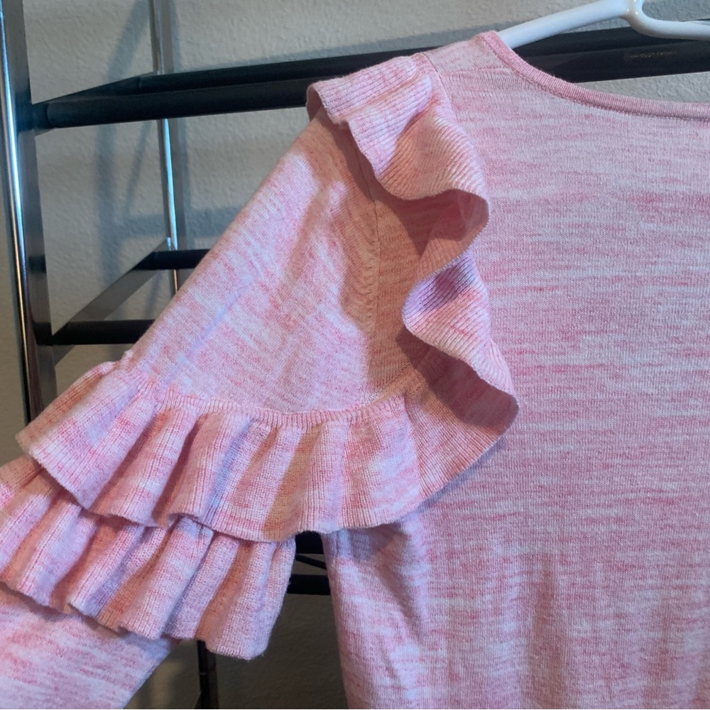 Lilly Pulitzer Light Pink Ruffle Sleeve Long Sleeve Top - Picture 6 of 8